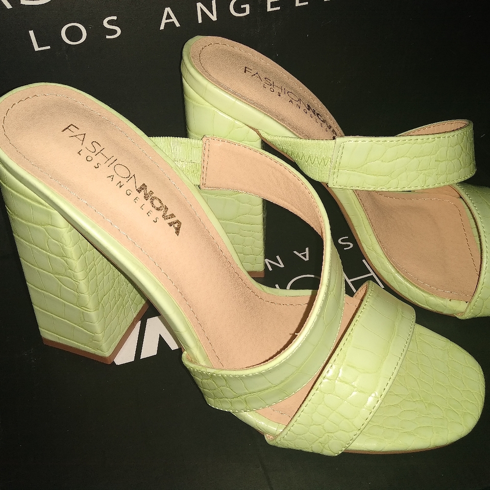Faux leather sandals